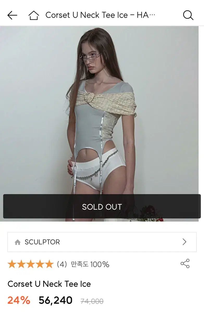 SCULPTOR コルセットUネックT SCULPTOR（スカルプター）の「Corset U Neck Tee/コルセットU