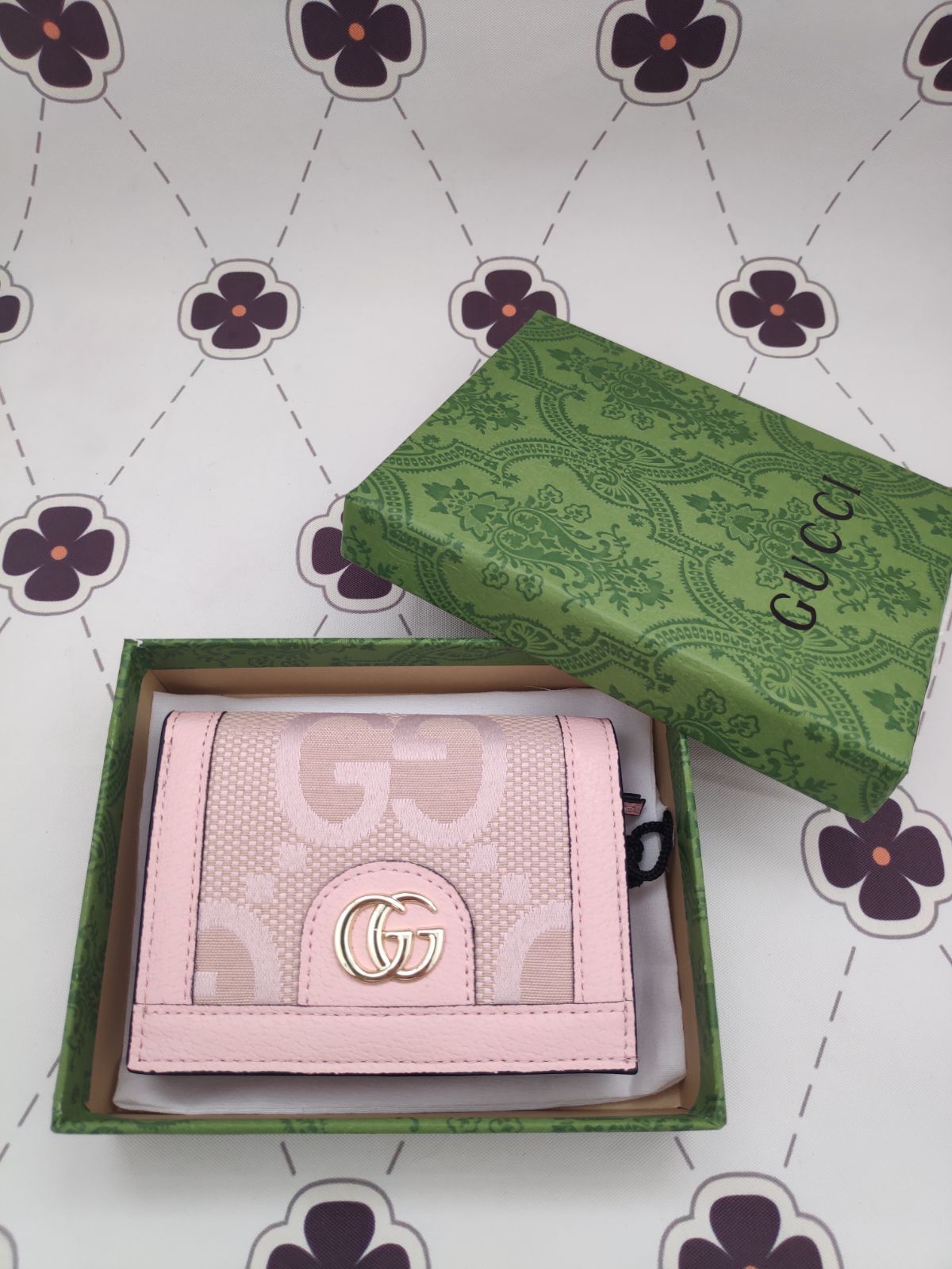 極美品✨グッチ 財布 オフィディア GG 二つ折り財布 ミニ財布 ピンク  