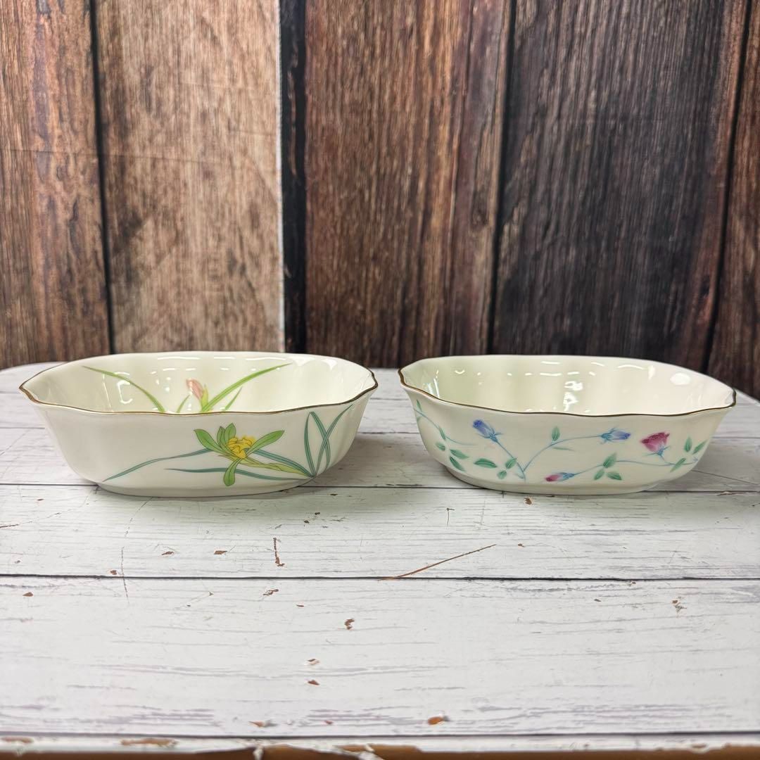 香蘭社 ローズシャワー バスケット バスケット ボウル 花柄 金縁