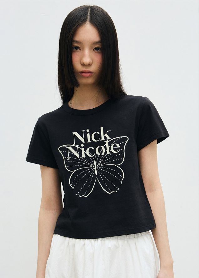 NICK&NICOLE ニック&ニコル Tシャツ BUTTERFLY ちょうちょう