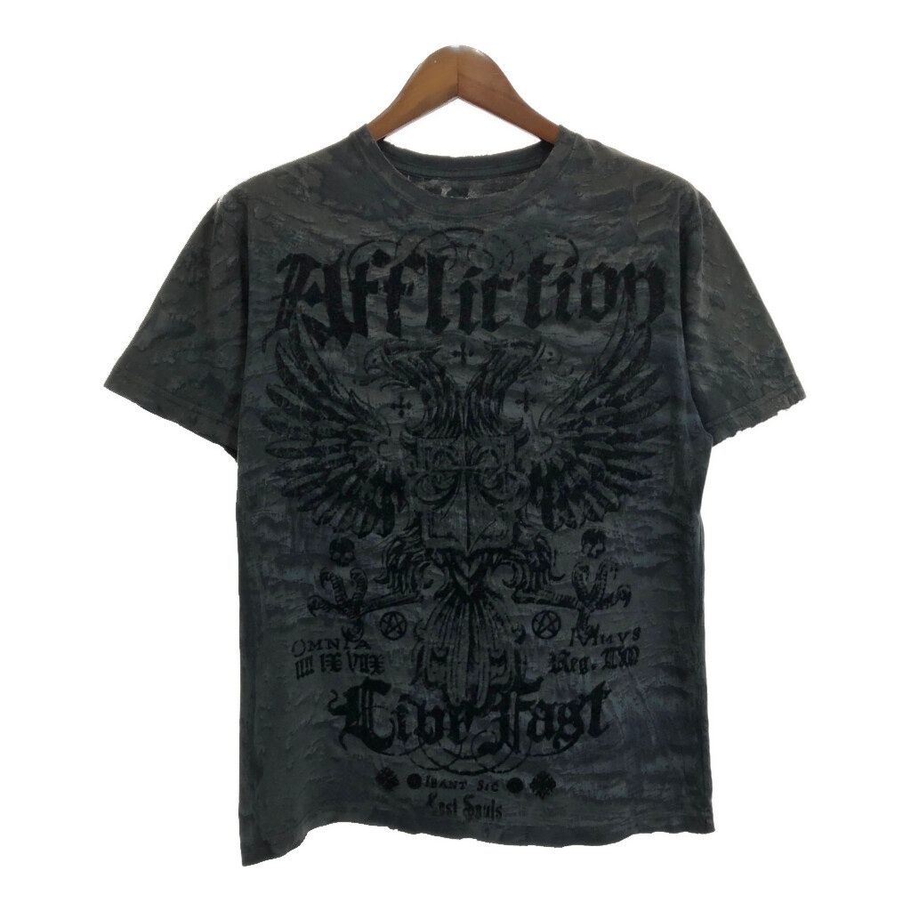 AFFLICTION アフリクション 半袖Ｔシャツ Y2K ブラック メンズ M 古着 U2107