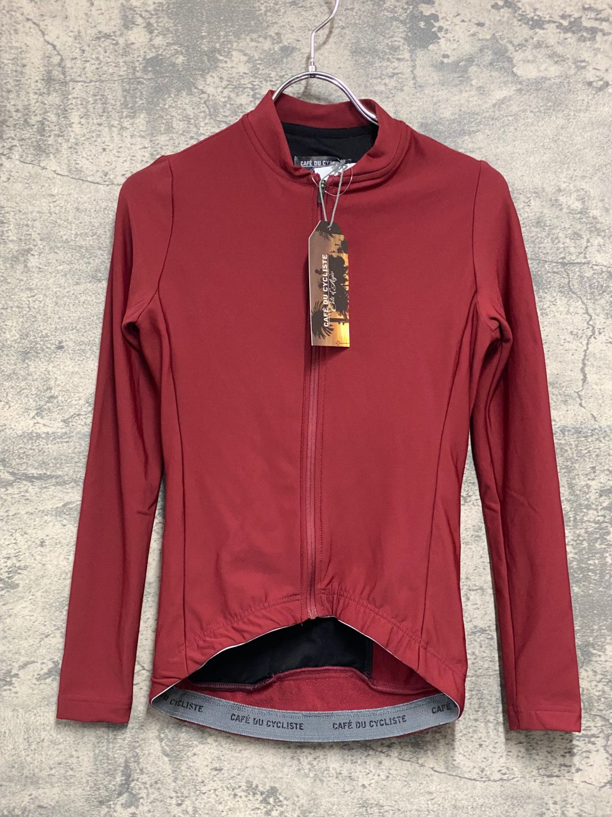 JM541 カフェドシクリステ Cafe du Cycliste AUDREY WOMEN 長袖 サイクルジャージ 赤 XS 裏起毛 レディース