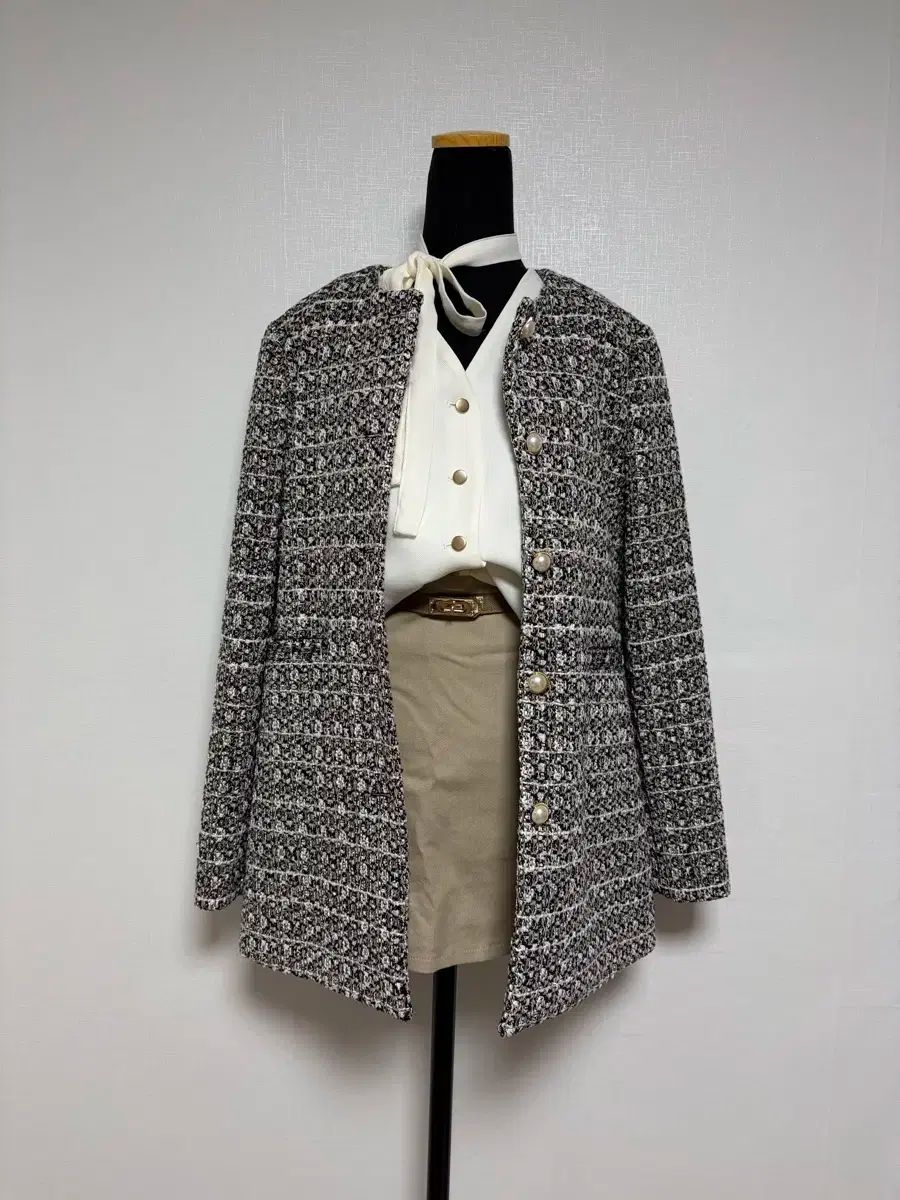 ツイードジャケット ＋ ブラウス H ラインスカート SET