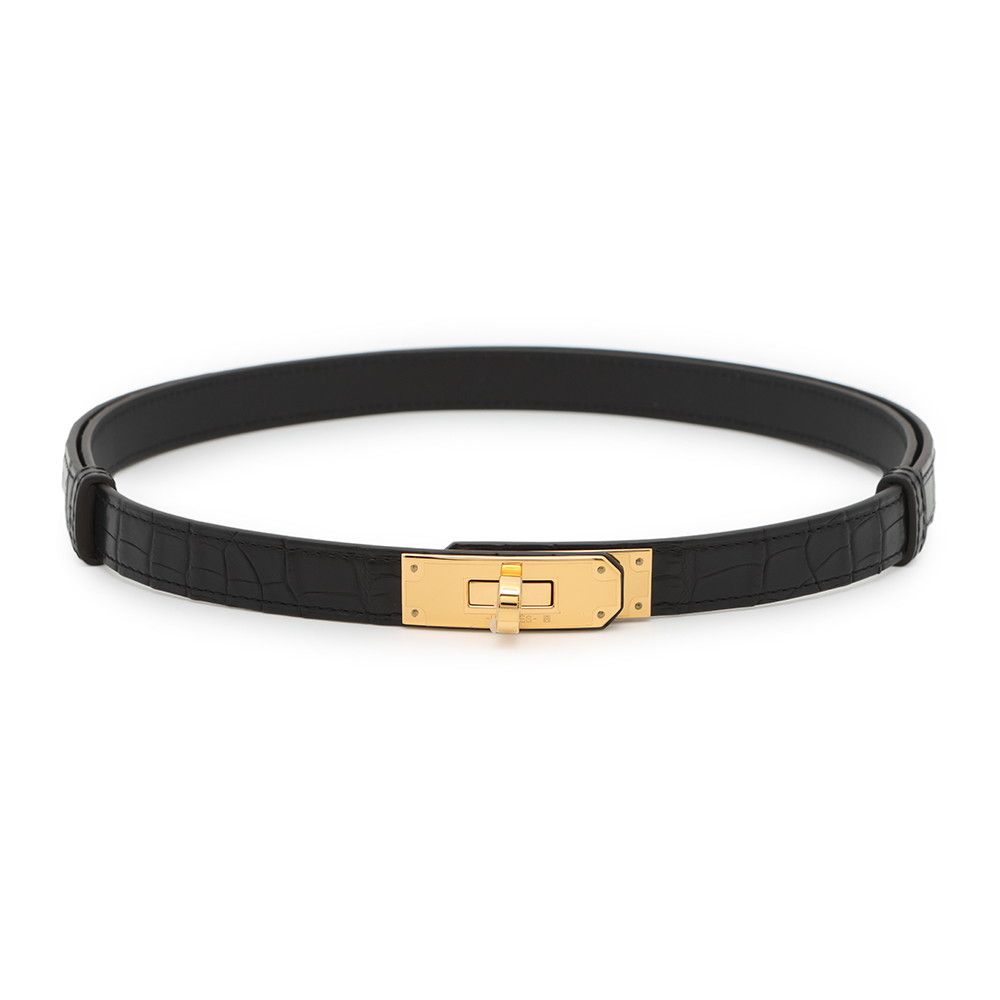 HERMES ケリーベルト ブラック ゴールド金具 HERMES エルメス ベルト ケリーポケットベルト18 ブラック/ゴールド