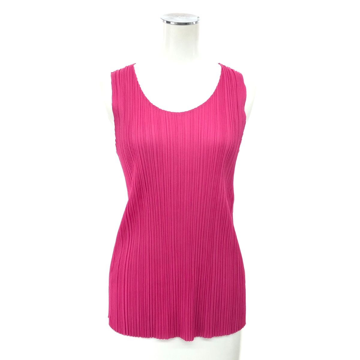 PLEATS PLEASE ピンク ノースリーブチュニック PLEATS PLEASE プリーツプリーズ ノースリーブカットソー サイズ