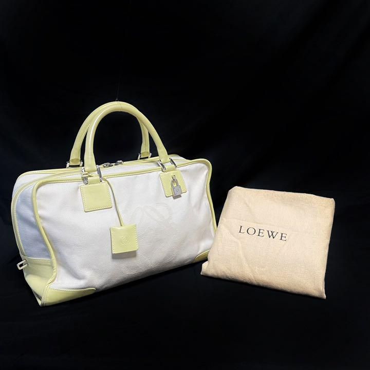 LOEWE ロエベ アマソナ 36 ハンドバッグ キャンバス アナグラム カデナ