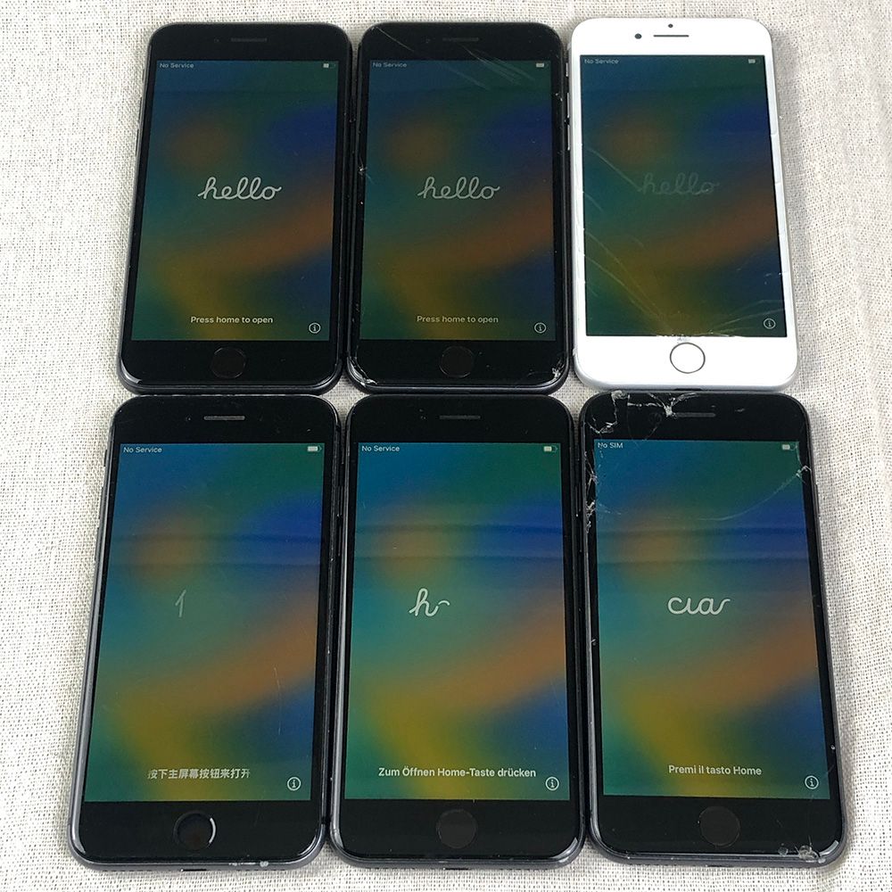 ジャンク品【6点セット・SIMロック解除済】Apple iPhone 8（A1906）64GB【大きな割れ・不具合あり】/SP-JUNK-241750