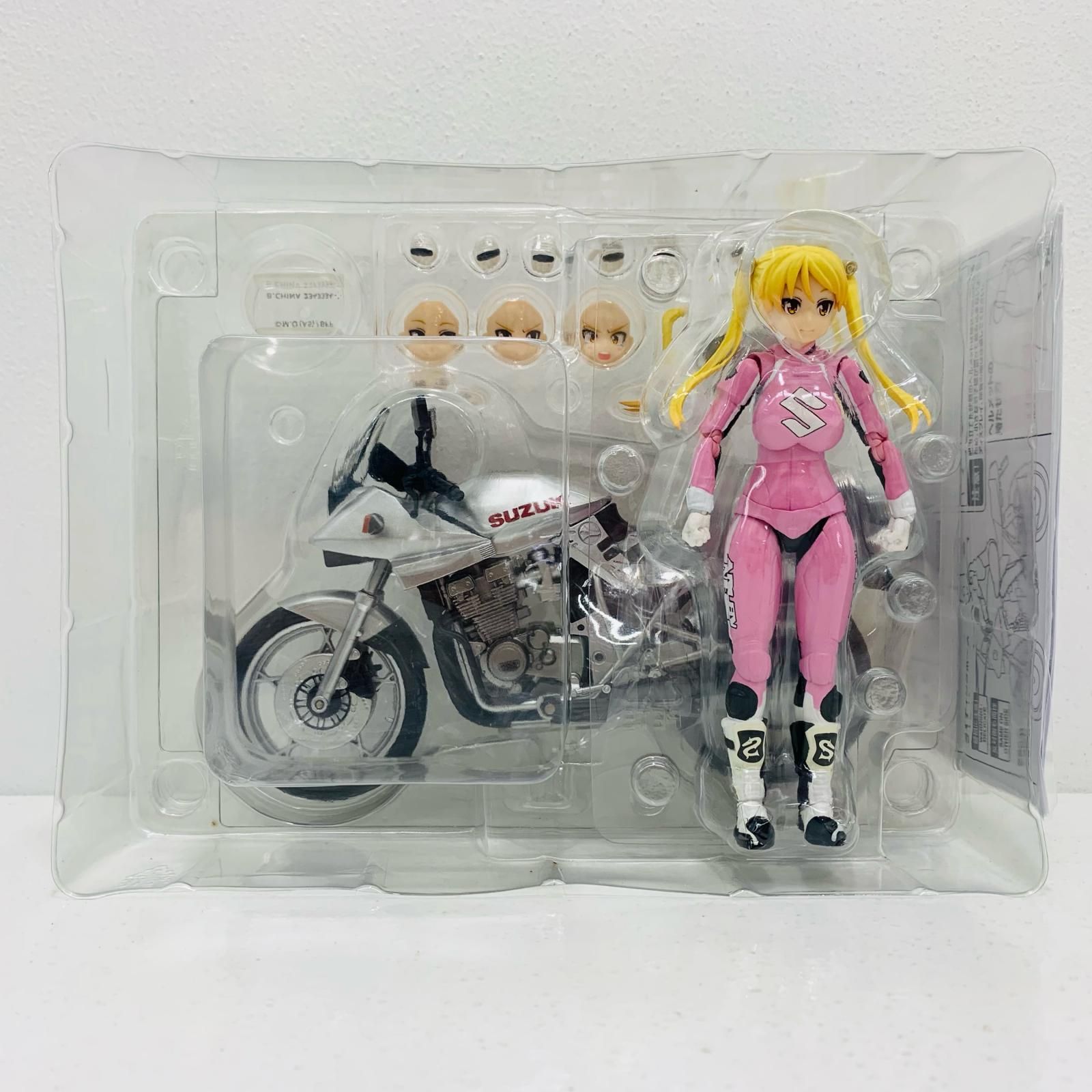 中古 フィギュア ばくおん!! 鈴乃木凜 ライダースーツ＆GSX400S