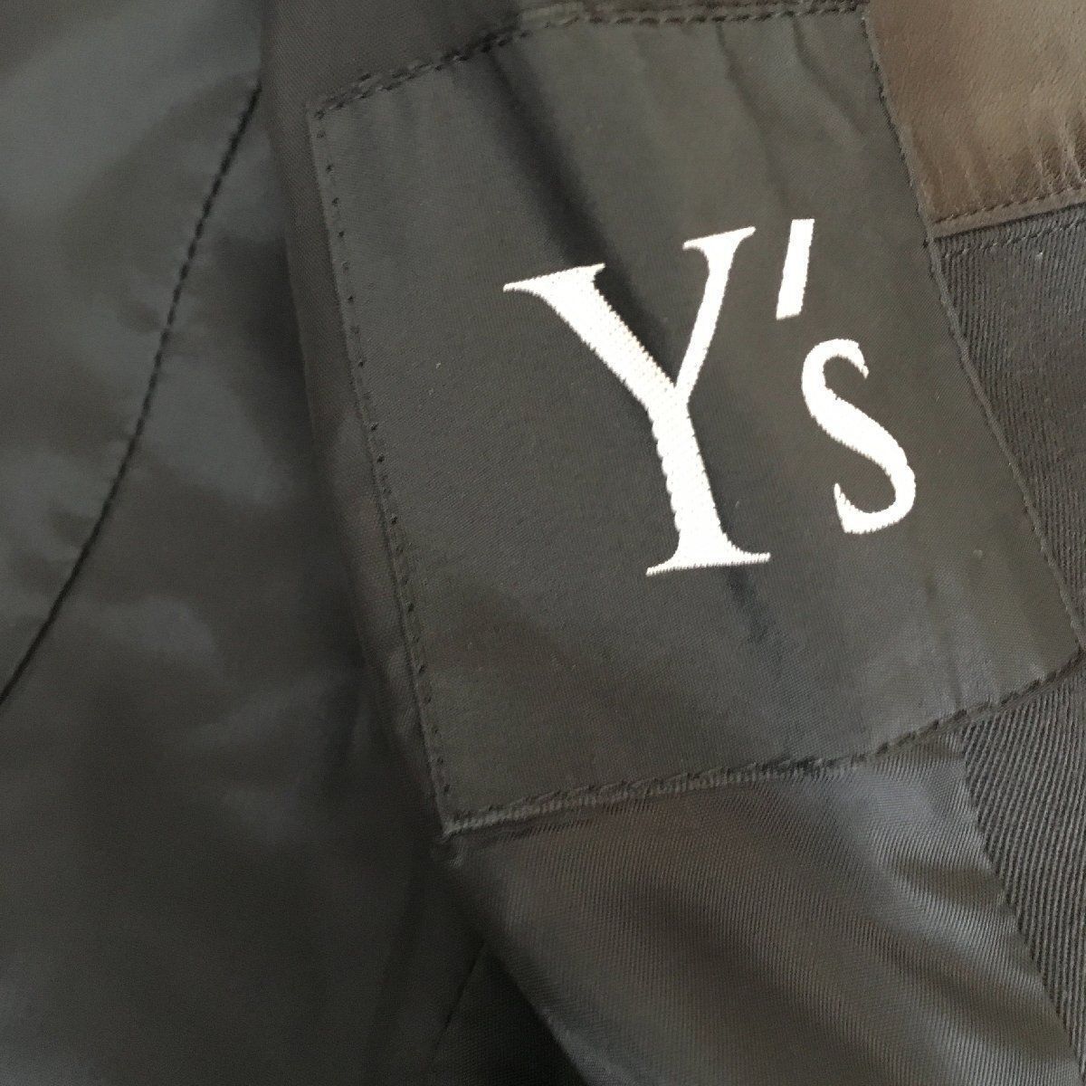 美品 Y's ワイズ ヨウジヤマモト レザー付き ロング ジャケット