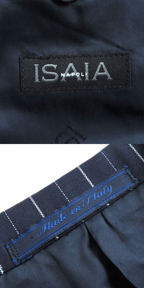 美品△正規品 ISAIA イザイア ストライプ柄 シングルテーラード