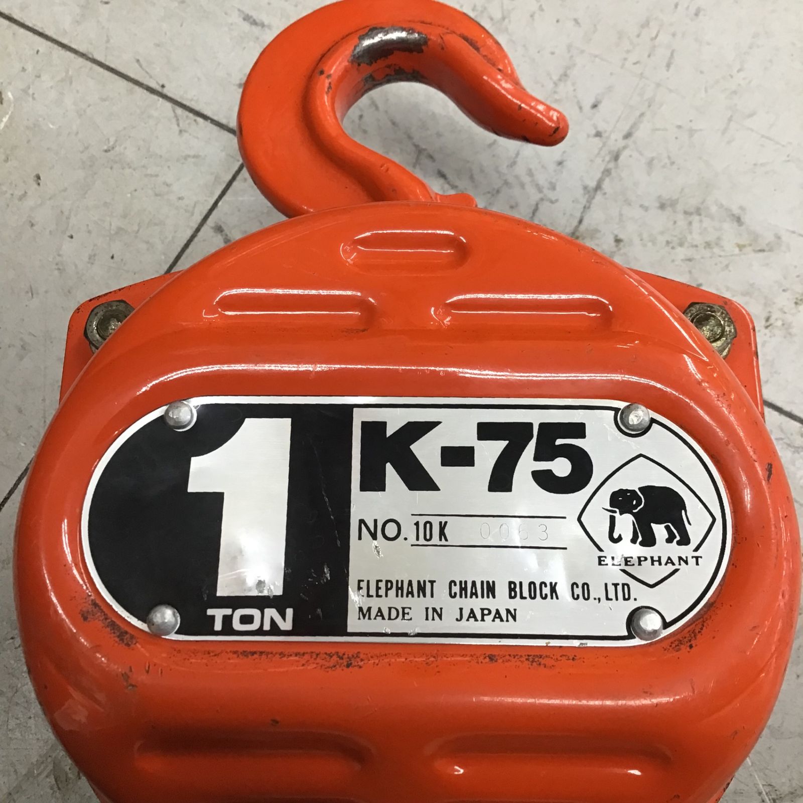 象印 チェーンブロック 1ｔ K-75  天井チェーンブロック 札幌  西岡店 象印 チェーンブロック K-75 500kg | マシンライフ