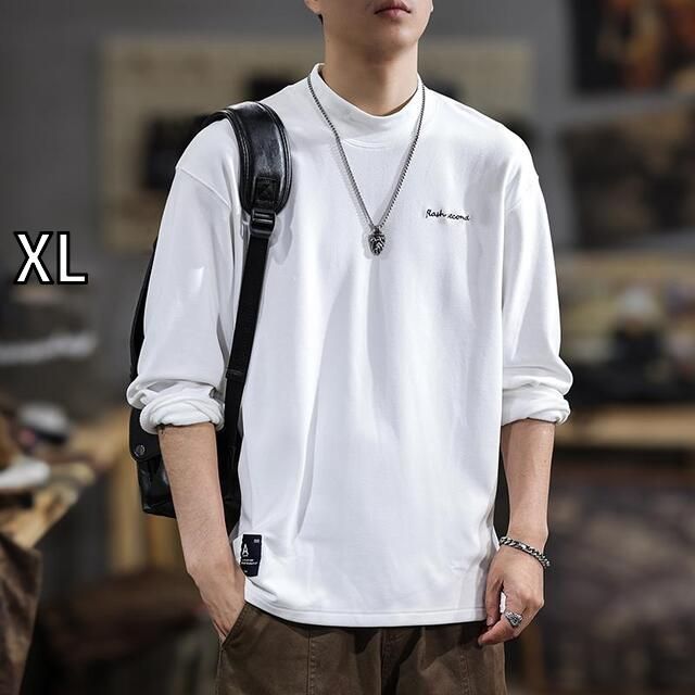  [XL ]メンズ ファッション 服  オシャレ シンプル 大人 かっこいい 大きいサイズ ストリート 紳士服 秋 長袖 T シャツ アメリカン ハーフ タートルネック インナー シャツ t Tシャツ