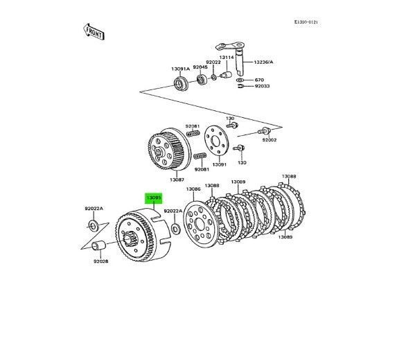 カワサキ KX60 クラッチハウジング Housing - Comp - Clutch 13095