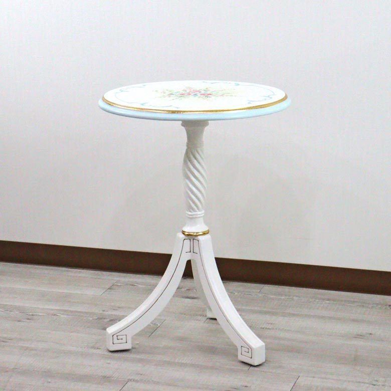 ロココ調 ラウンドテーブル 90cm 完成品 猫脚 ティーテーブル