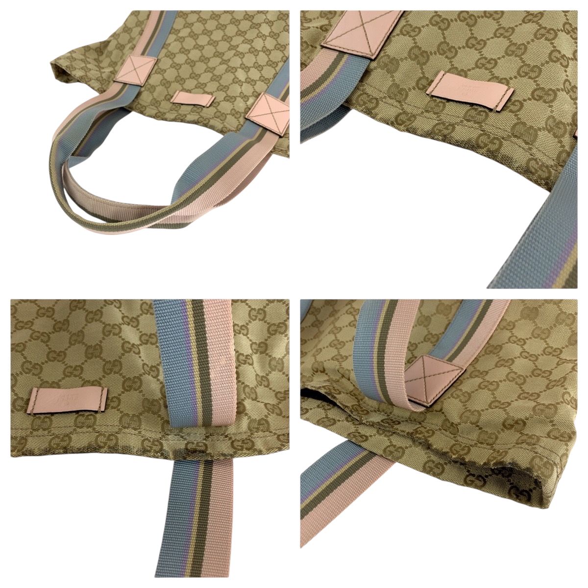 GUCCI グッチ シェリー ベージュ ピンク ブルー GGキャンバス 189669 