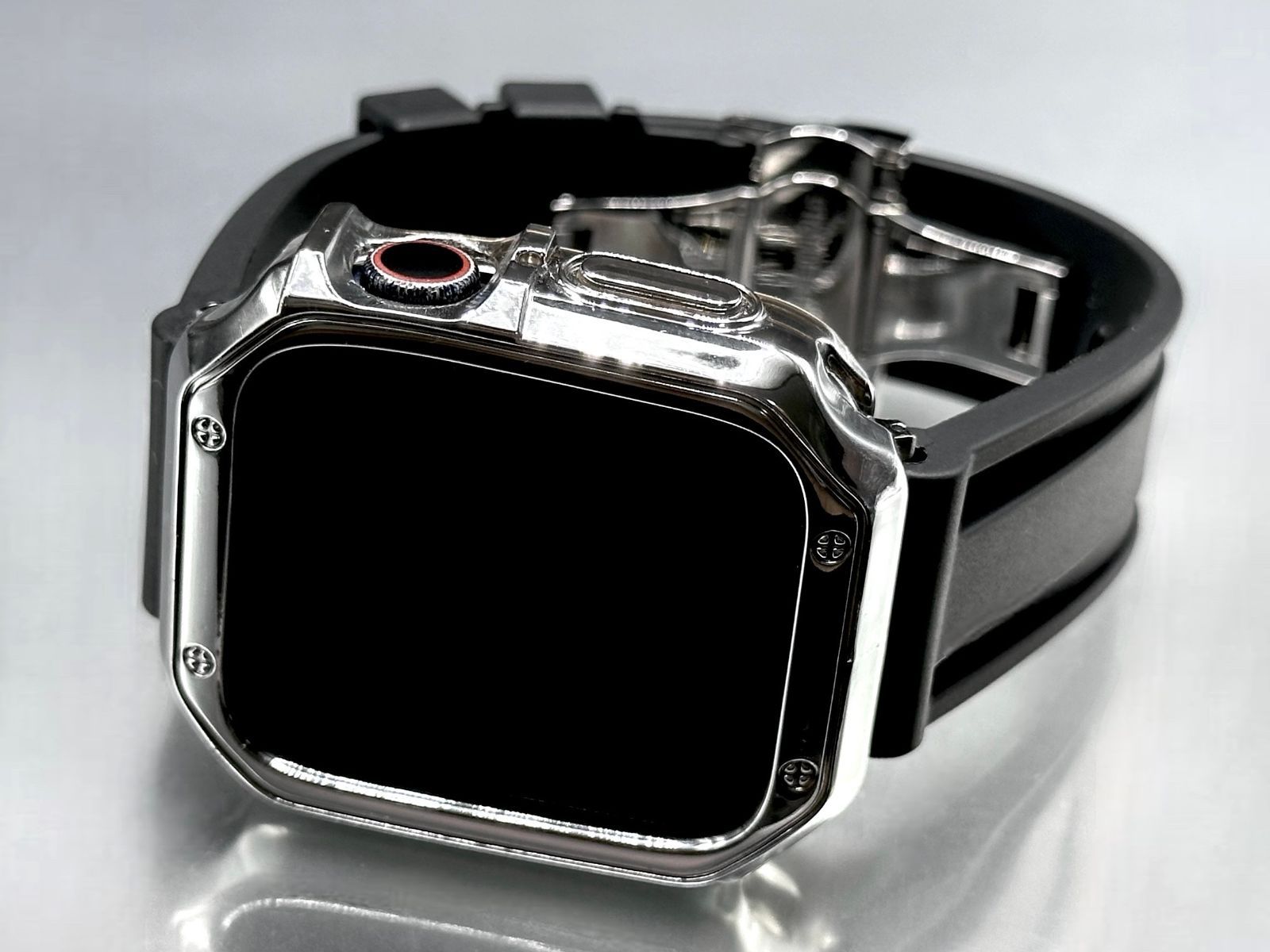 Apple Watch アップルウォッチ ケース ラバーバンド ブラック 人気 