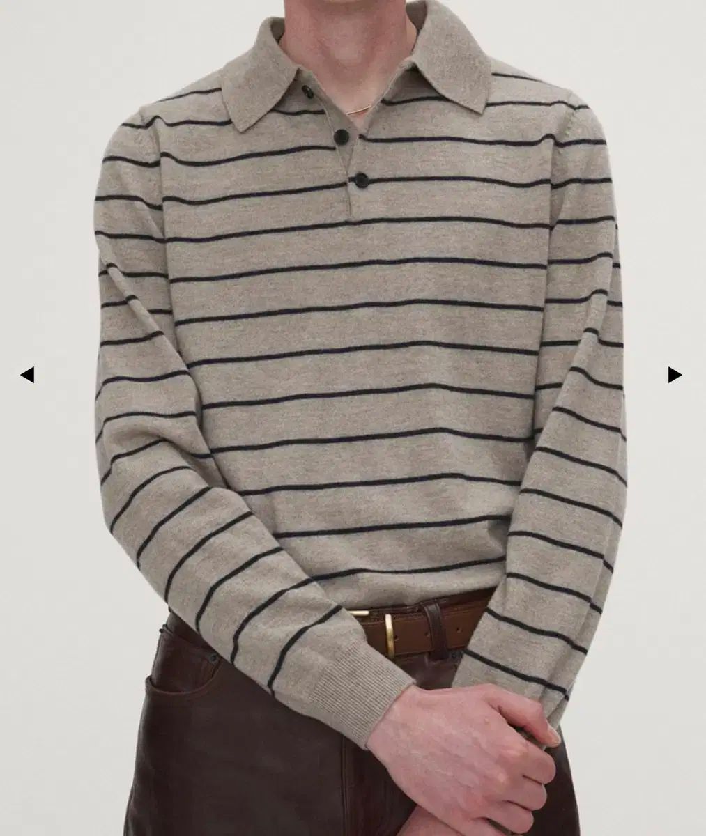 XL トニーウェーク スーパーファイン ウール ストライプ ポロ ニット