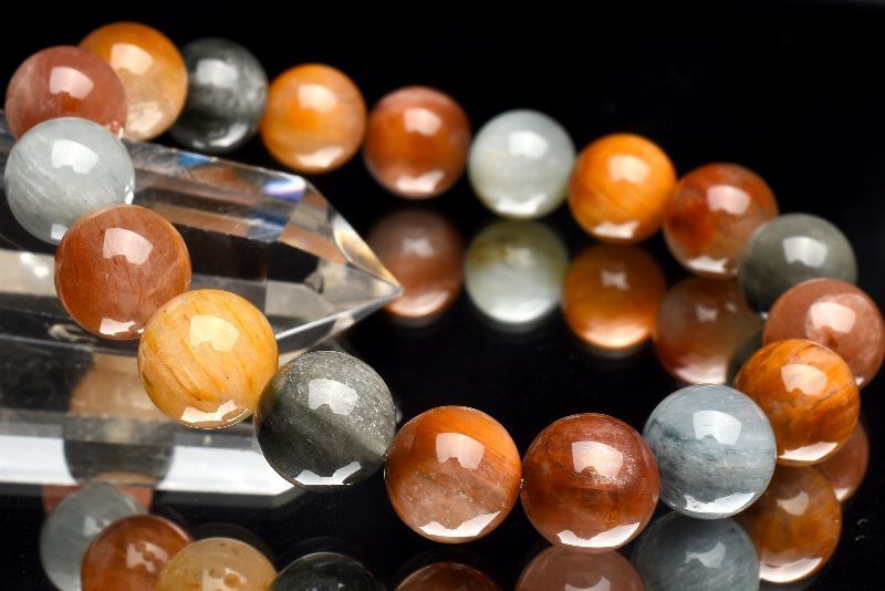 ラビットヘアルチルクォーツ　ブレスレット　10ミリ　エメストーン　天然石 ラビットヘアルチルクォーツ ブレスレット 10ミリ エメストーン 天然石