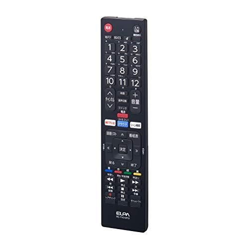 エルパ ELPA テレビリモコン 東芝用 RC-TV019TO テレビ リモコン 汎用|設定不要 ブラック