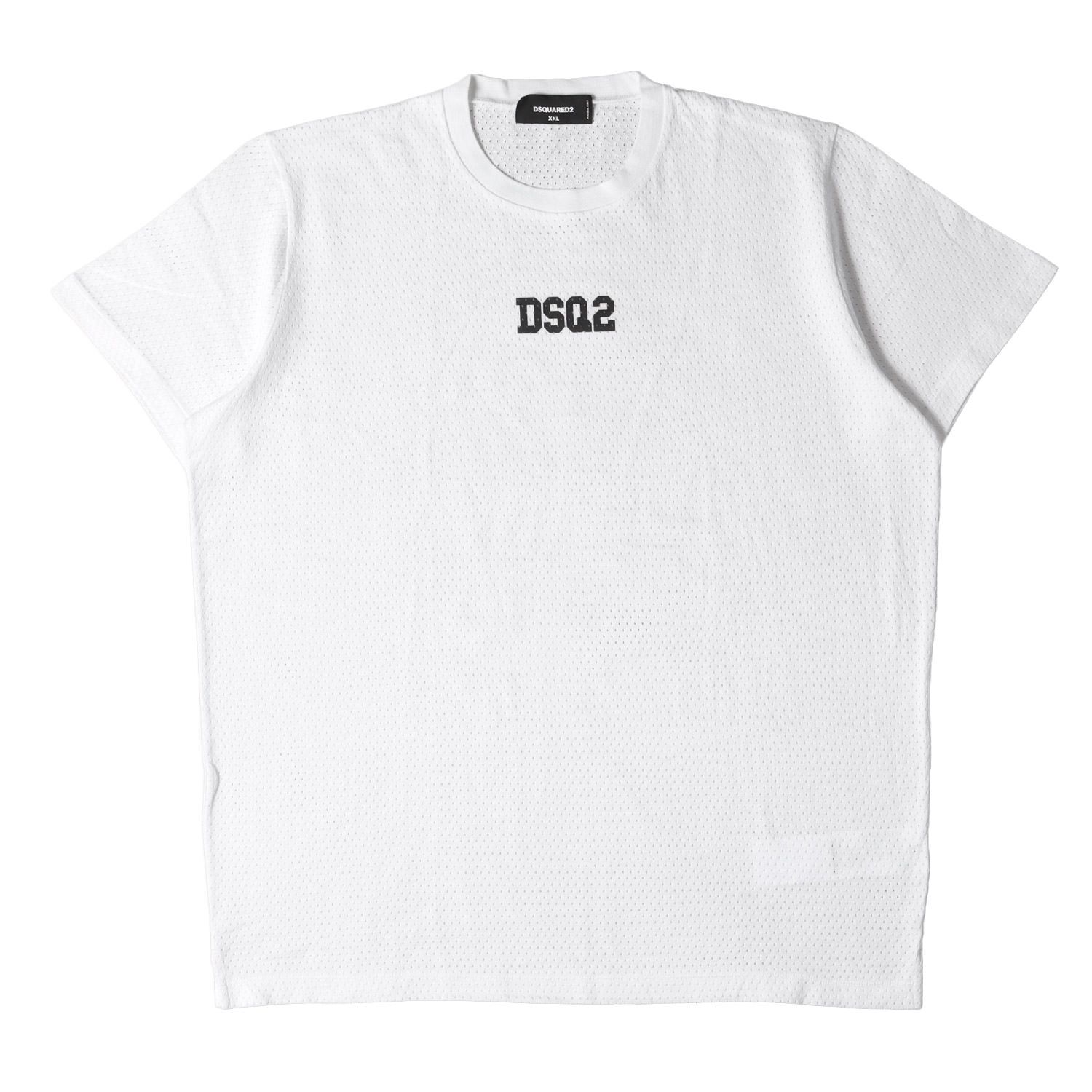 美品 DSQUARED2 ディースクエアード Tシャツ DSQ2ロゴ メッシュ クルー