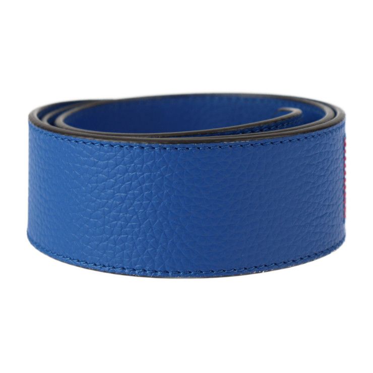 美品☆LOUIS VUITTON ルイヴィトン J02389 レザー ロゴ入り ショルダーストラップ ブルー レッド シルバー金具 スペイン製 レディース 美品ルイヴィトン LOUIS VUITTONJ02389 ショルダー