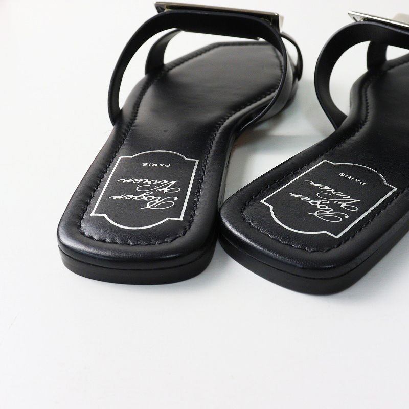 ロジェヴィヴィエ フラットサンダル/ブラック ロジェ ヴィヴィエ ROGER