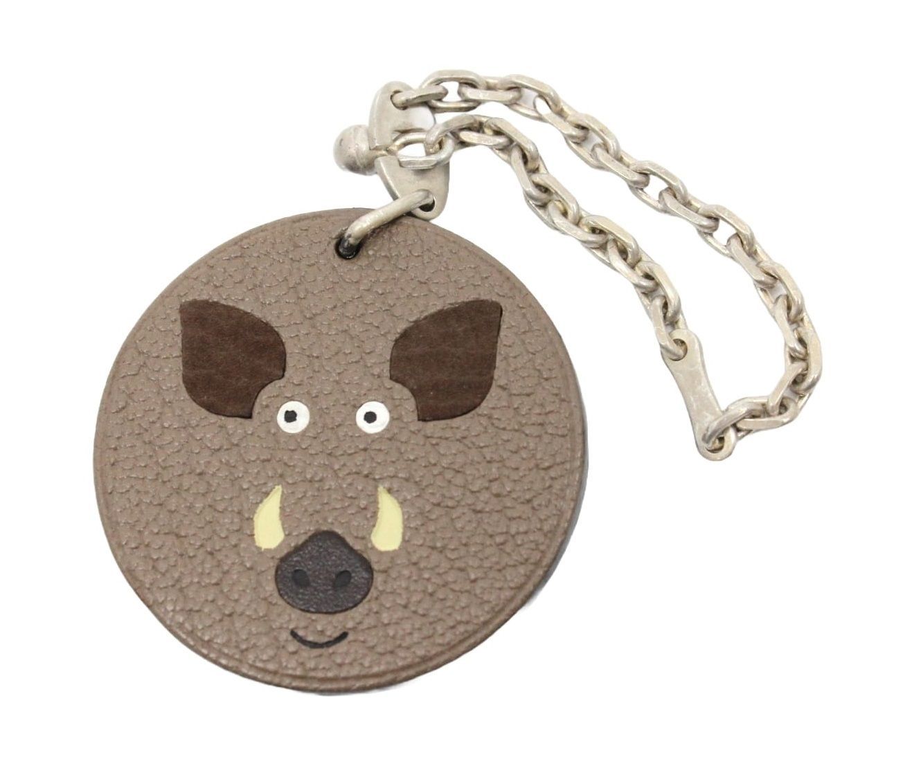 エルメス イノシシ 猪 2007 限定 バッグ チャーム キーホルダー レザー