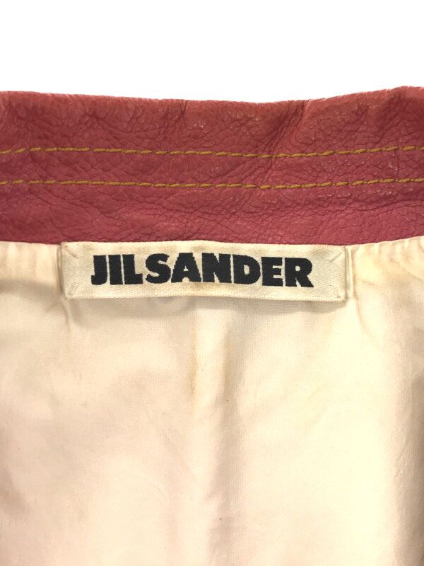 JIL SANDER ジルサンダー レザーテーラードジャケット ピンク 34