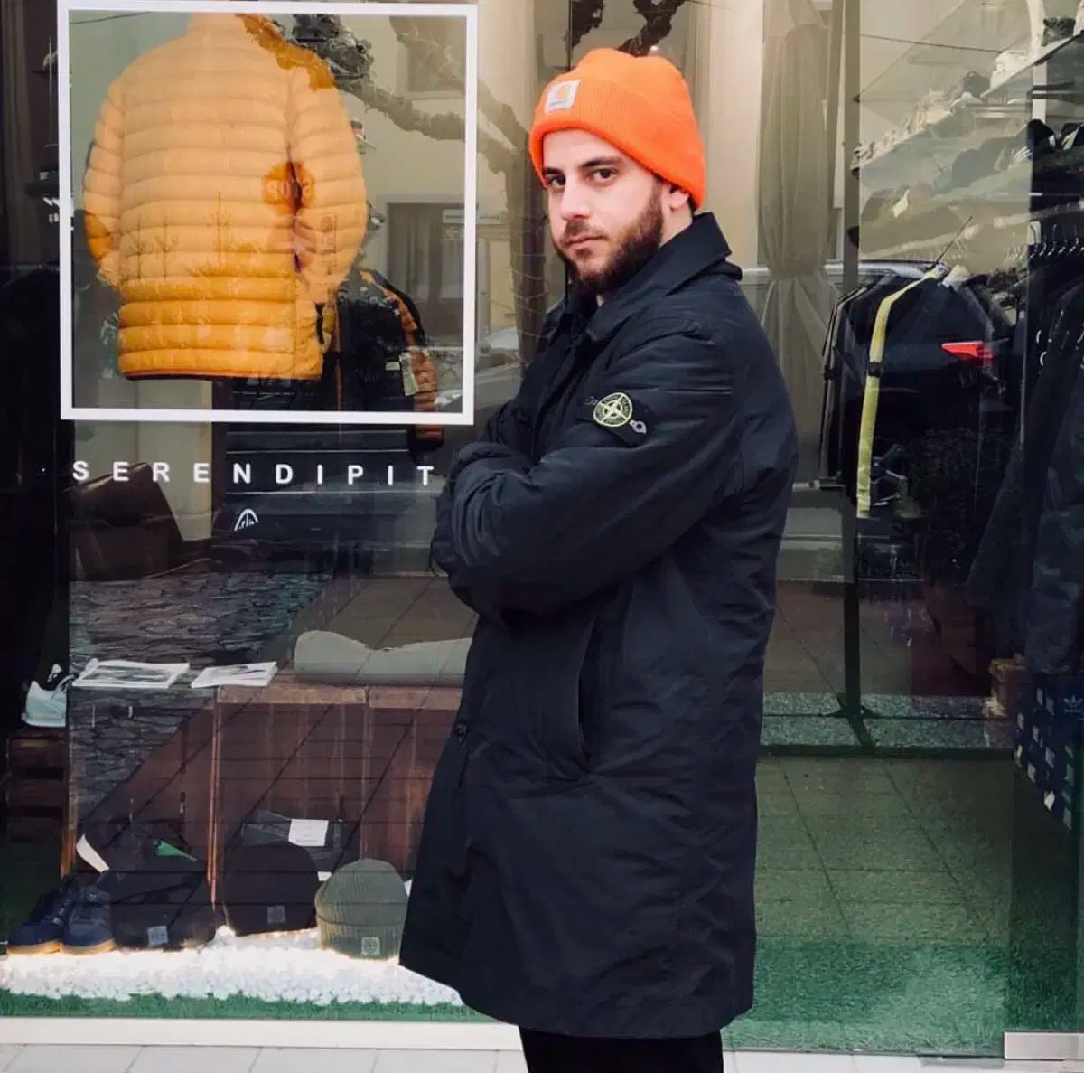 L ストーンアイランド MICRO REPS ハーフ コート ジャケット ブラック