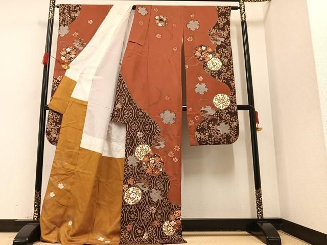 平和屋着物□豪華振袖 駒刺繍 雪輪花丸文 金彩 正絹 逸品