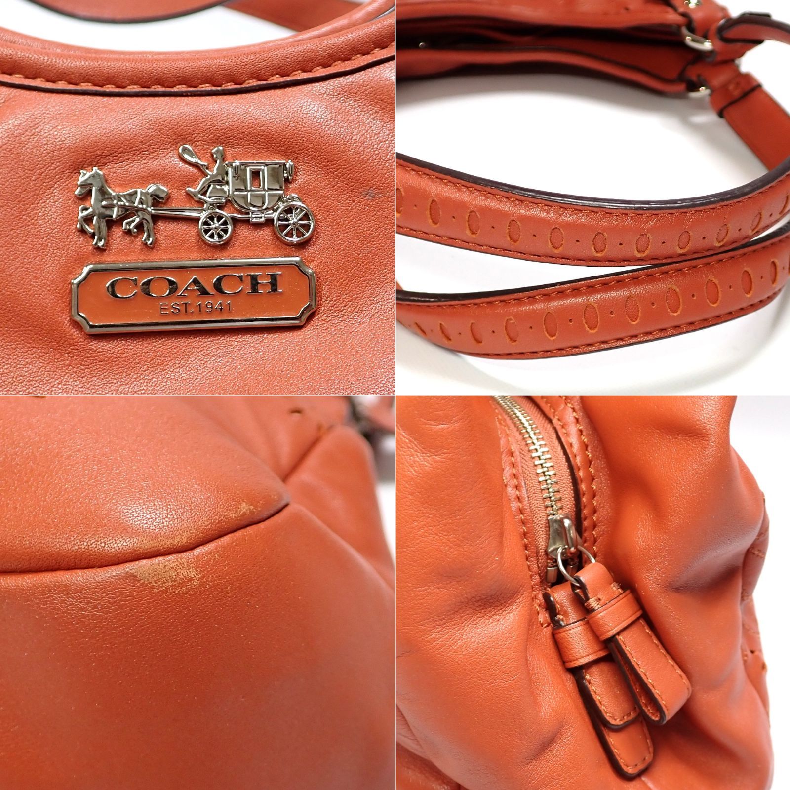 COACH 】コーチ マディソン トスド レース レザー マギーバッグ