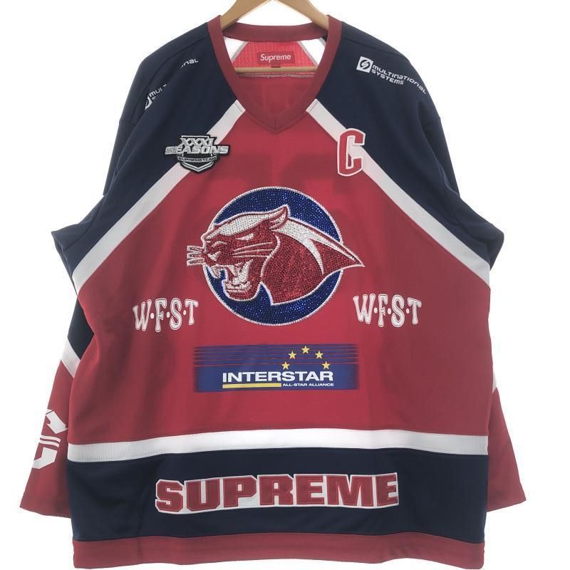 中古】Supreme Rhinestone Hockey Jersey ホッケージャージ L