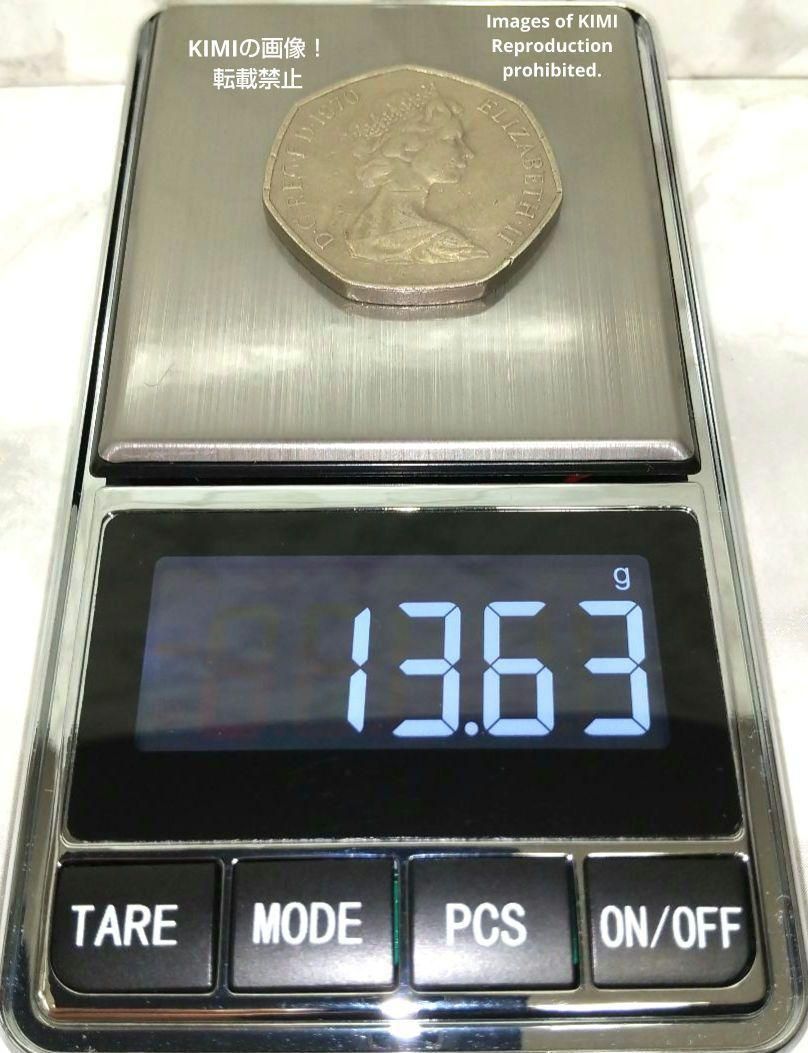 50 ニューペンス エリザベス 2世 銅ニッケル貨 1970 イギリス 2番目の 