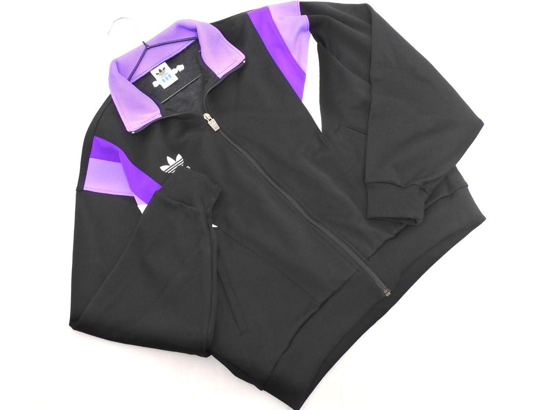 adidas アディダス トラック ジャケット sizeL/黒x紫