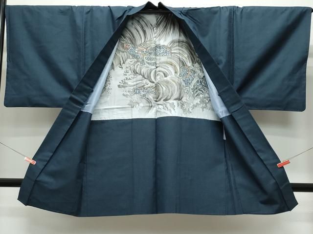 平和屋着物○男性 紬 アンサンブル 100亀甲 正絹 逸品 CAAS8734vf