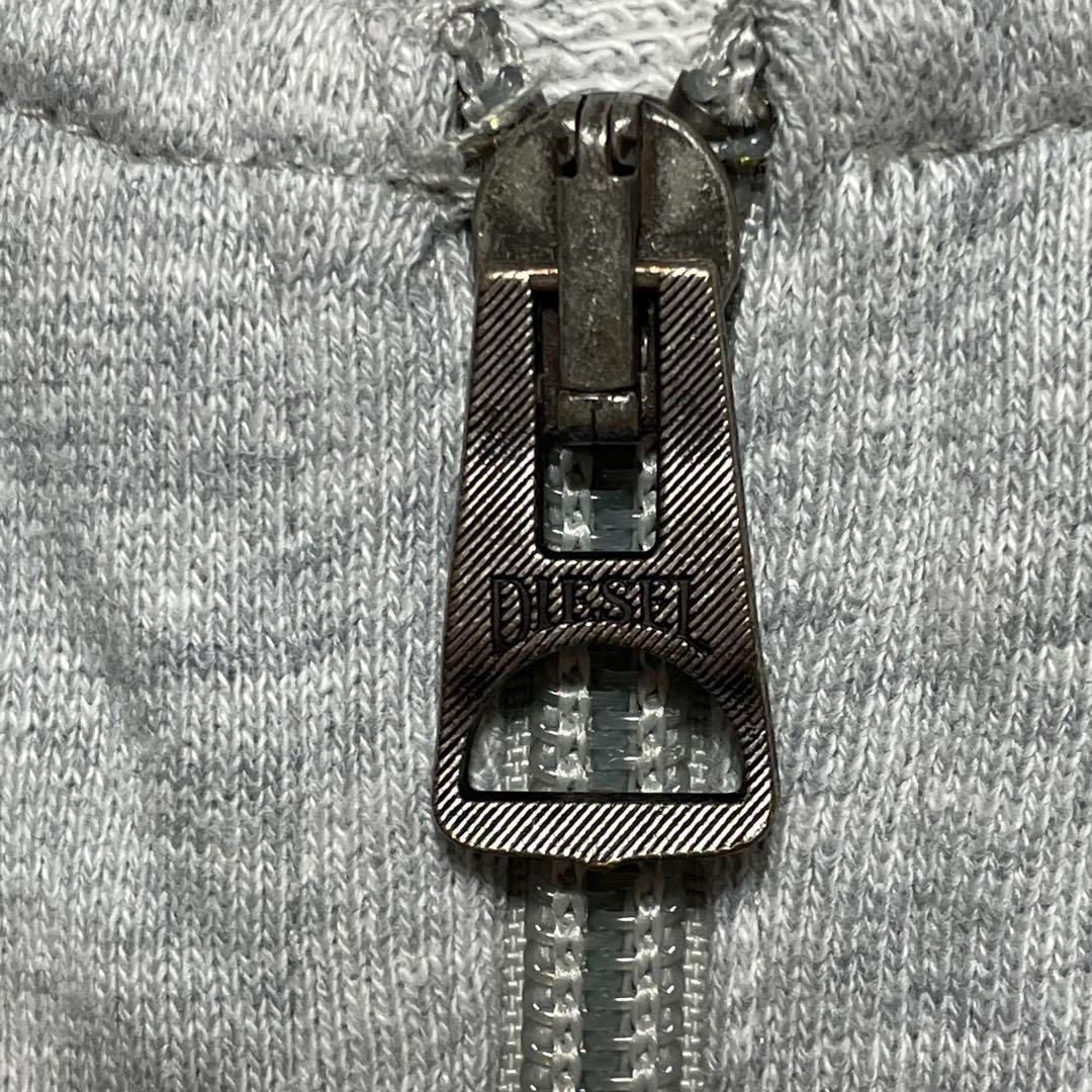 DIESEL ディーゼル ジップアップパーカー S グレー ショート丈 ワイド 