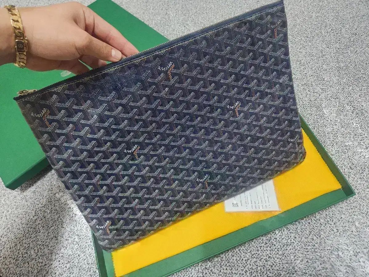 【雷市場（ポンジャン）商品韓国直送】 Goyard(ゴヤール) セナ クラッチ ネイビー GM