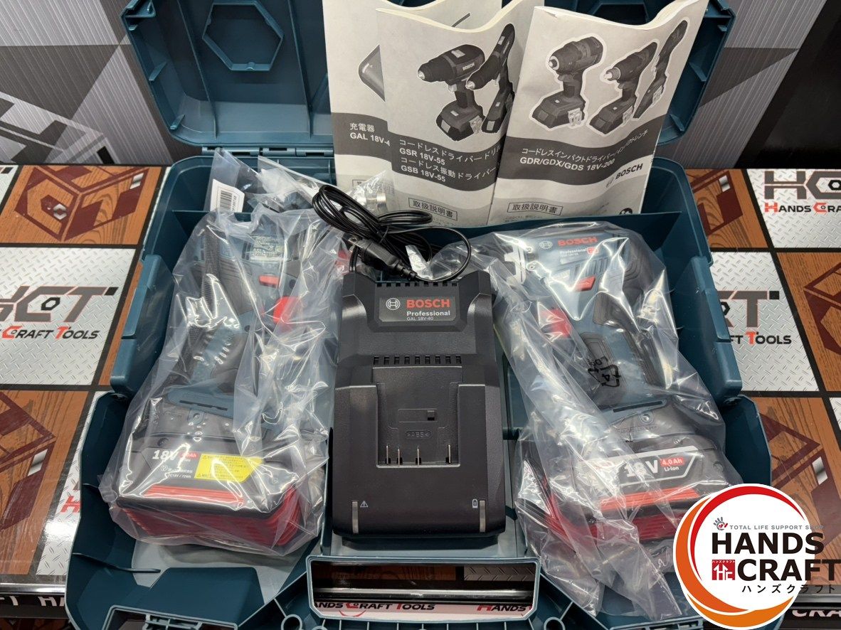 〇 ボッシュ BOSCH GDX18V200GSRN コンボキット インパクトドライバー＋ドライバードリル バッテリ×2 充電器付き