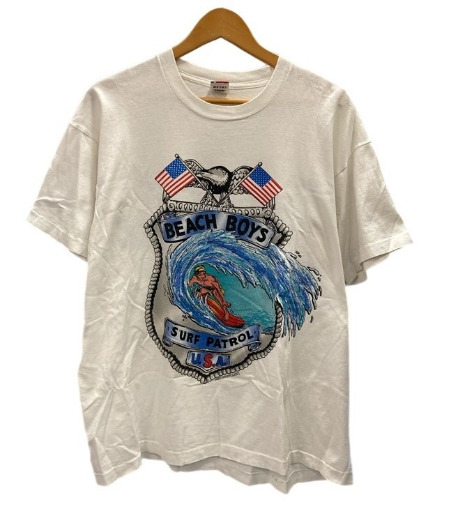 バンド band 1990 90s ビーチボーイズ THE Beach Boys US古着 袖シングル 白 XL Tシャツ ホワイト LLサイズ 101MT-2892