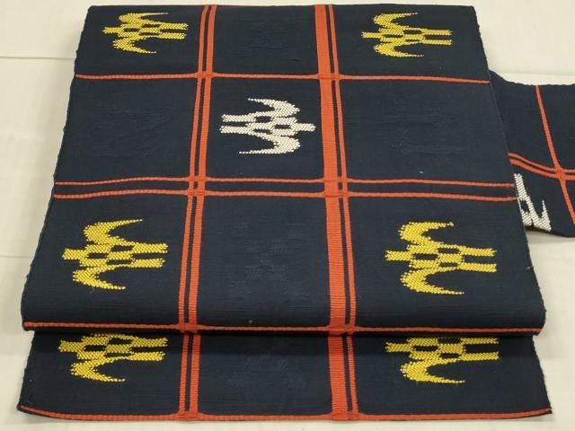 a*t様 名古屋帯 格子の琉球絣 八寸 正絹 AO-6448 a*t様 名古屋帯 格子の琉球絣 八寸 正絹 AO-6448 琉球絣名古屋帯 a*t様