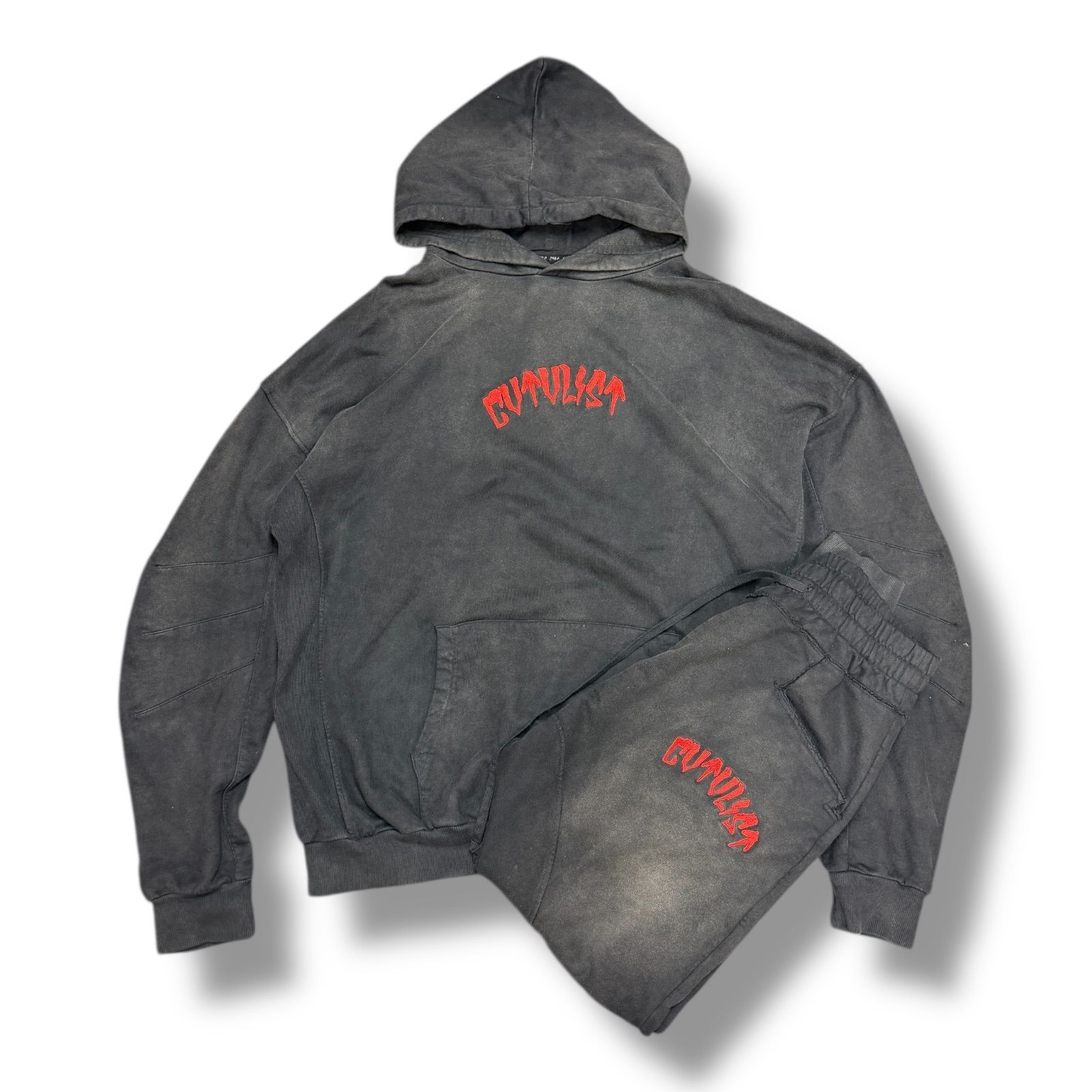 CVTVLIST 22AW USUAL GARMENT DIE SET UP フーディーガーメントダイ スウェットパーカー パンツ セットアップ ユージュアル CTLS 刺繍ロゴ カタリスト 1138M4