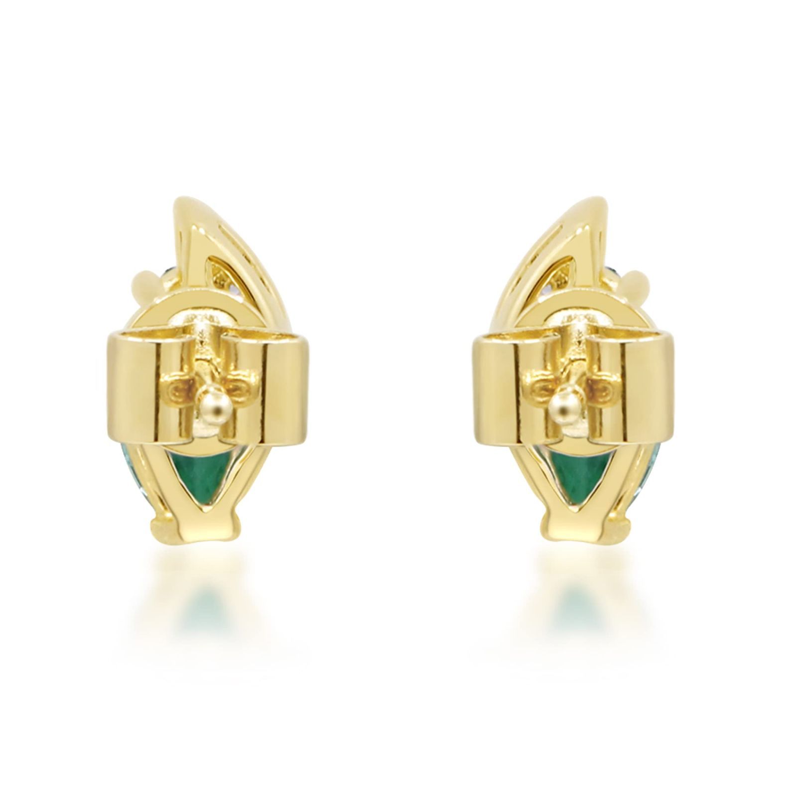 10kイエローゴールド天然ザンビアのエメラルドイヤリングと女性用のナチュラルダイヤモンド 倫理的に 本物で 有機的に調達したマーキーズカットエメラルドの手作りのジュエリー Grace - Gin NEXPOTALLINN_EU