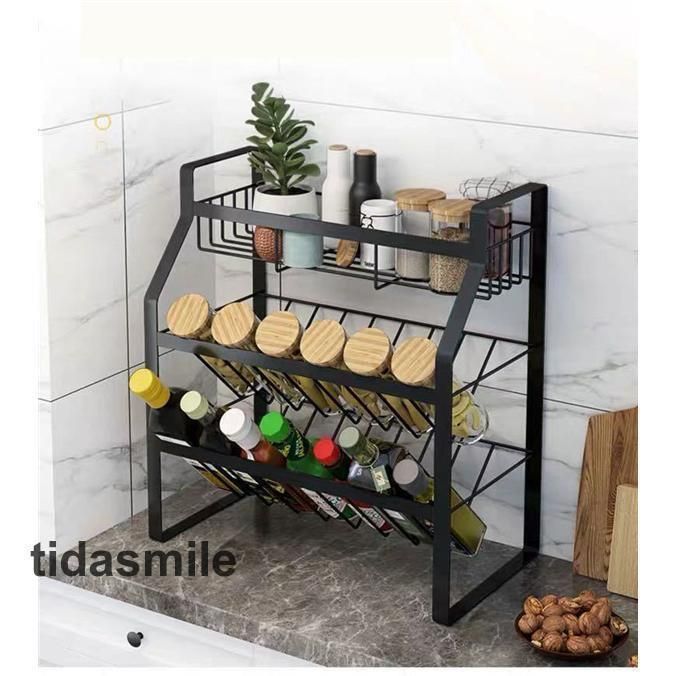 調味料ラック キッチン収納 3段 スパイスラック 収納棚 収納ラック