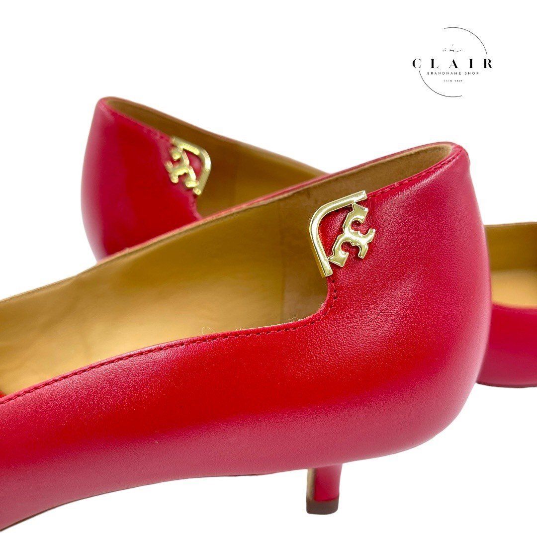 Tory Burch トリーバーチ レザーパンプスヒール赤 #9C 26cm - メルカリ