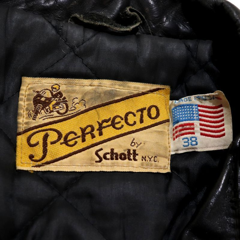 80s USA製 vintage schott ダブルライダースジャケット メンズ