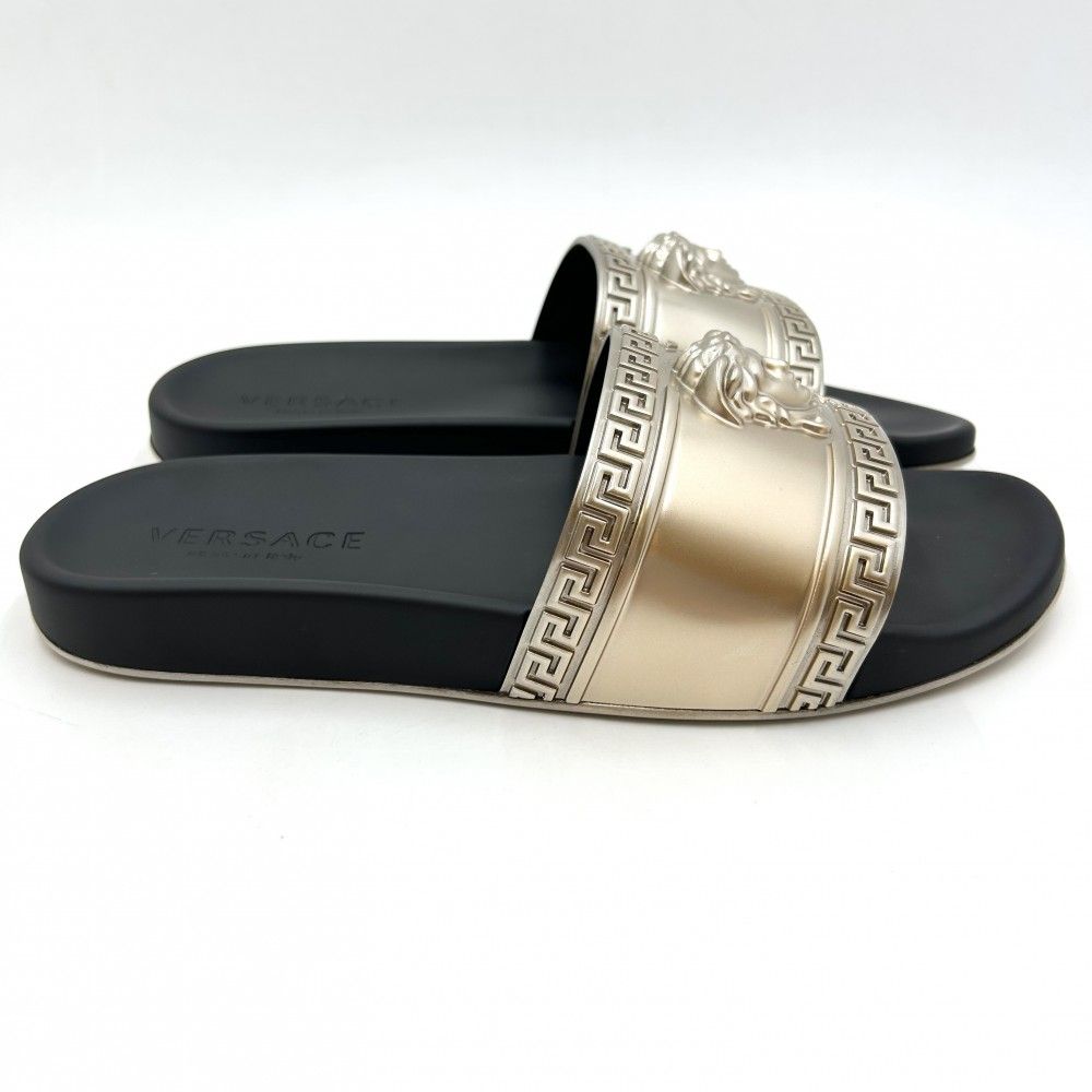VERSACE サンダル　靴　黒　金　メデューサ　革　36 23 ヴェルサーチ ヴェルサーチ(VERSACE)ヴェルサーチ メデューサ サンダル 靴