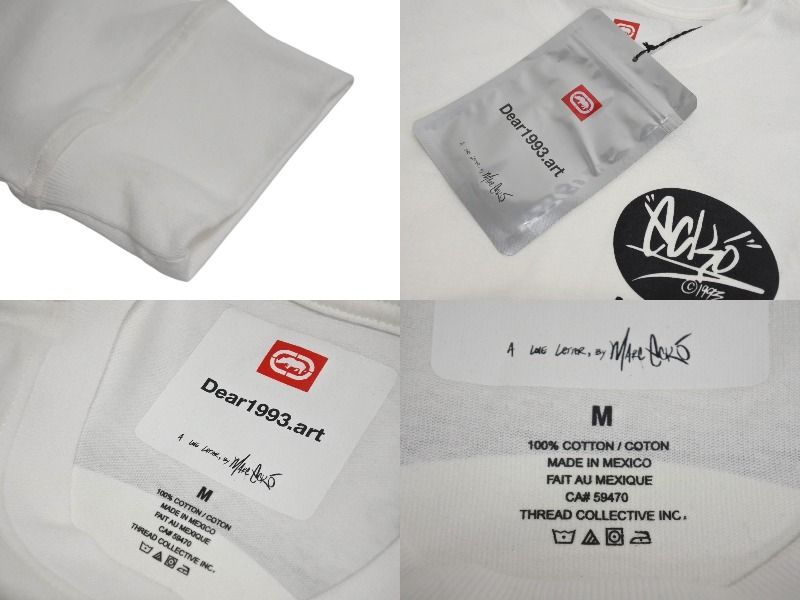 新品未使用 ECKO Dear1993.art ロンT ホワイト マルチカラー