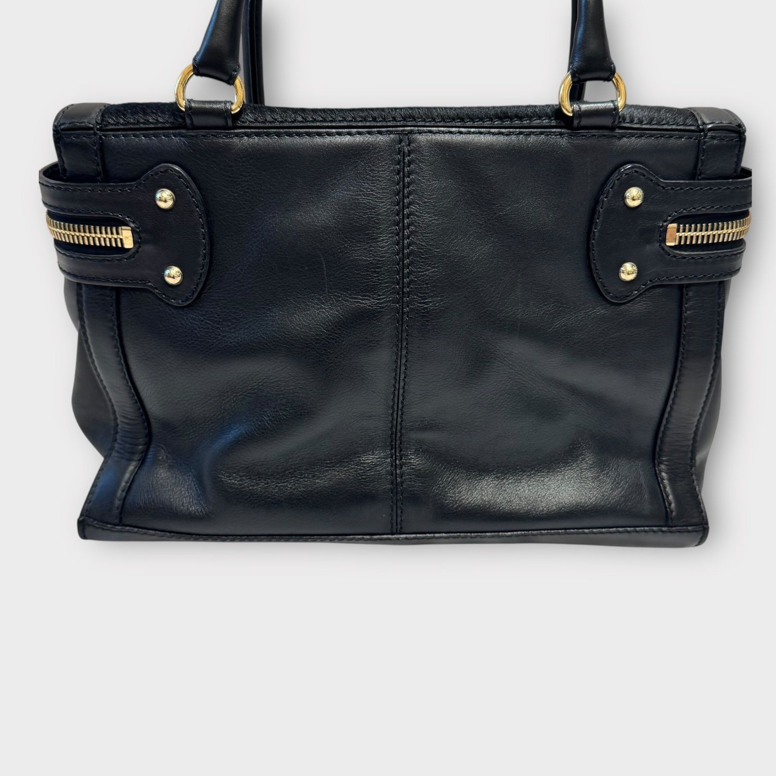 ✨良品✨ Max Mara マルゴー ターンロック トートバッグ レザー 黒 ✨良品✨ Max Mara マルゴー ターンロック トートバッグ レザー 黒