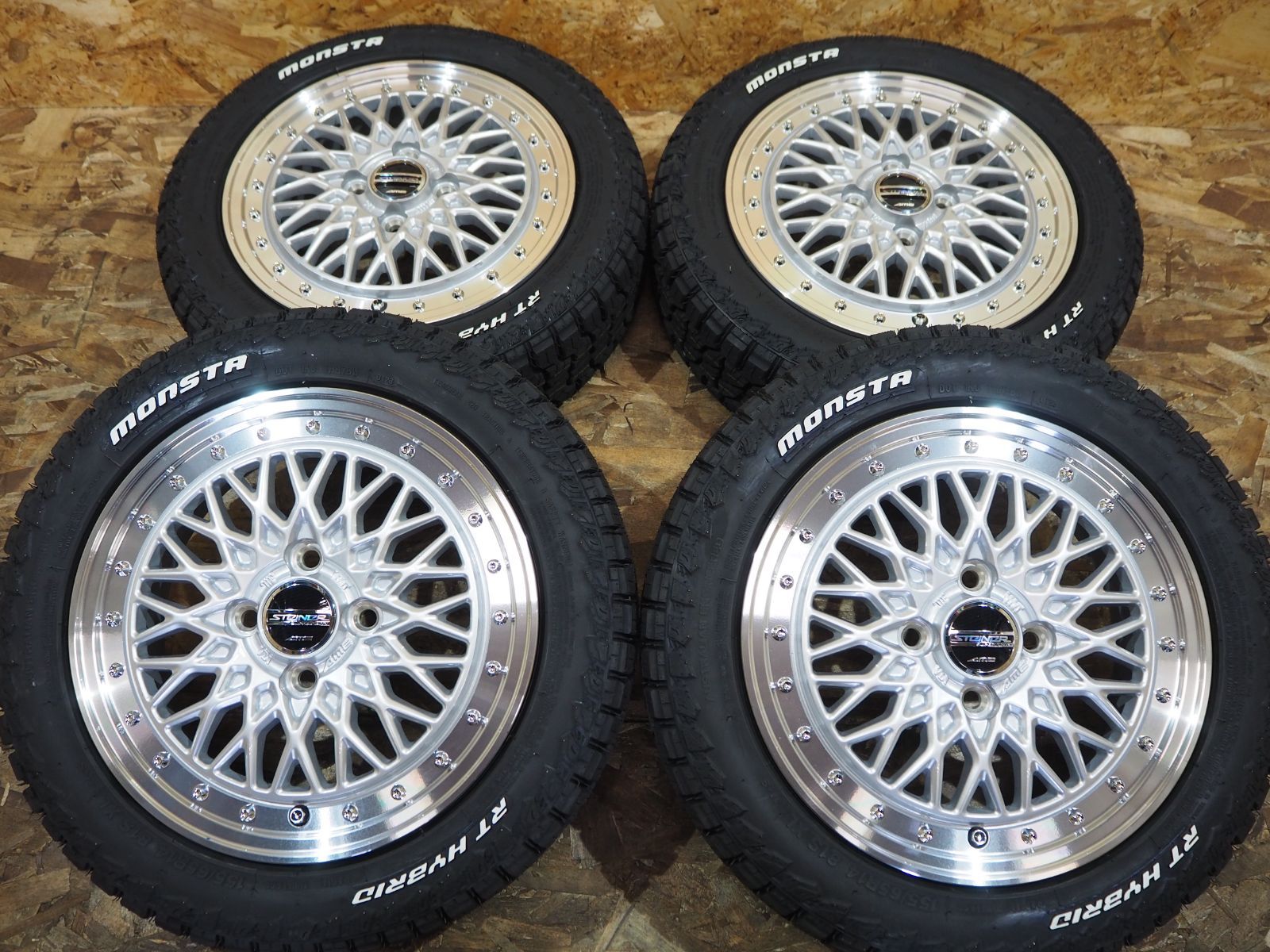 ☆新品☆軽トラ 軽バン 4X4カスタム STEINER FTX シルバー メッシュ 14inch 4.5J+45 4H100 MONSTA R/T  155/65R14 ホワイトレター ハイゼット ジャンボ キャリィ N-VAN - メルカリ