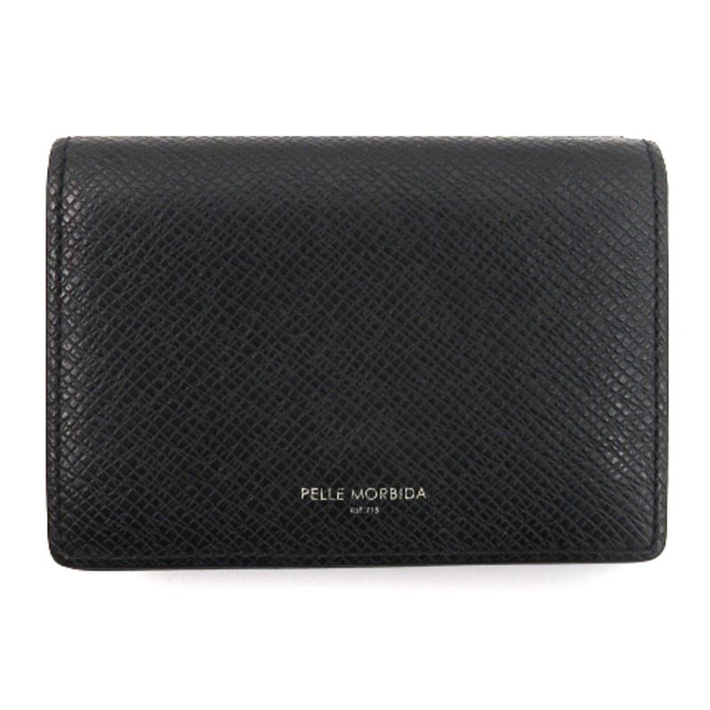 ペッレモルビダ PELLE MORBIDA 三つ折り 財布 コンパクトウォレット レザー 黒 ブラック